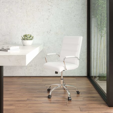 FLASH FURNITURE White LeatherSoft Executive Swivel Chairs, 4PK 4-GO-2286M-WH-GG